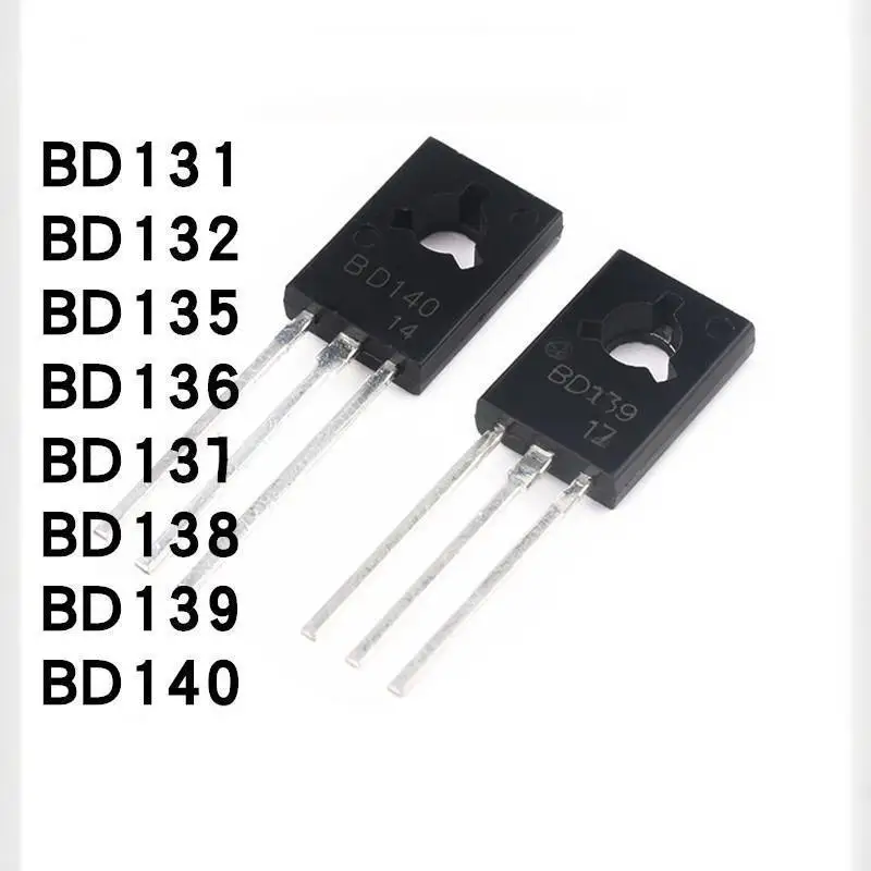 10 Uds nuevo BD131 BD132 BD135 BD136 BD137 BD138 BD139 BD140 transistores en triodos de potencia TO-126