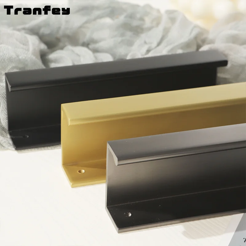 

Modern Brass Cabinet Pull Premium 96/128 Pitch Length Cabinet Handle Simple Wardrobe Pulls New Cupboard Door Knob Factory Sale