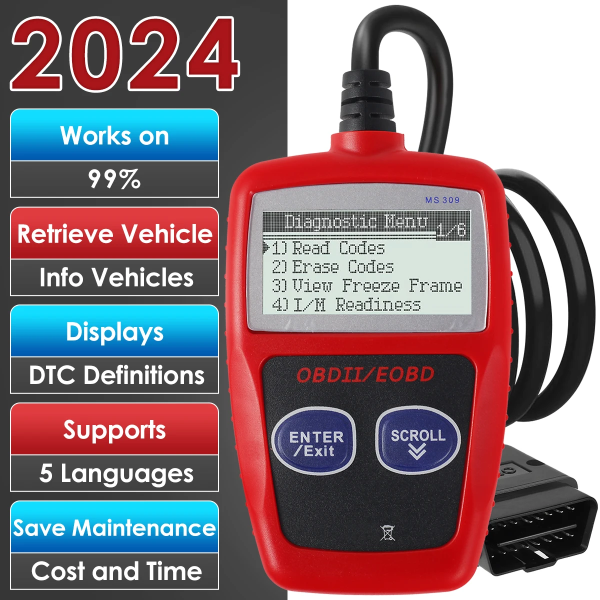 Multifunctional Car Fault Code Reader Accurate Engine Diagnostic Scanner ToolScanner Read & Erase Fault Code View For Peugeot