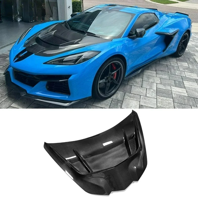 

Aggressive ZR1-Style Carbon Fiber Hood FORCorvette C8 Z06/Z51 Vented Engine Cover Auto Accessory