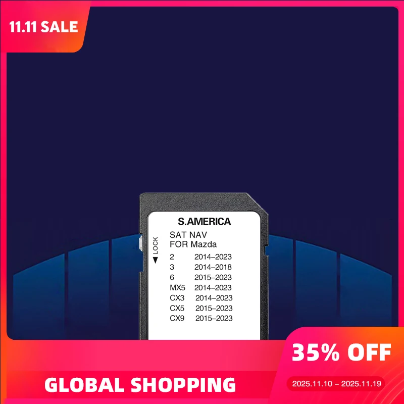 

for Mazda 2/3/6/MX5/CX5/CX9 Vehicle 2023 Sat Nav 8GB with Connect1 System SD Map Card Accessories 8GB South America Maps GPS