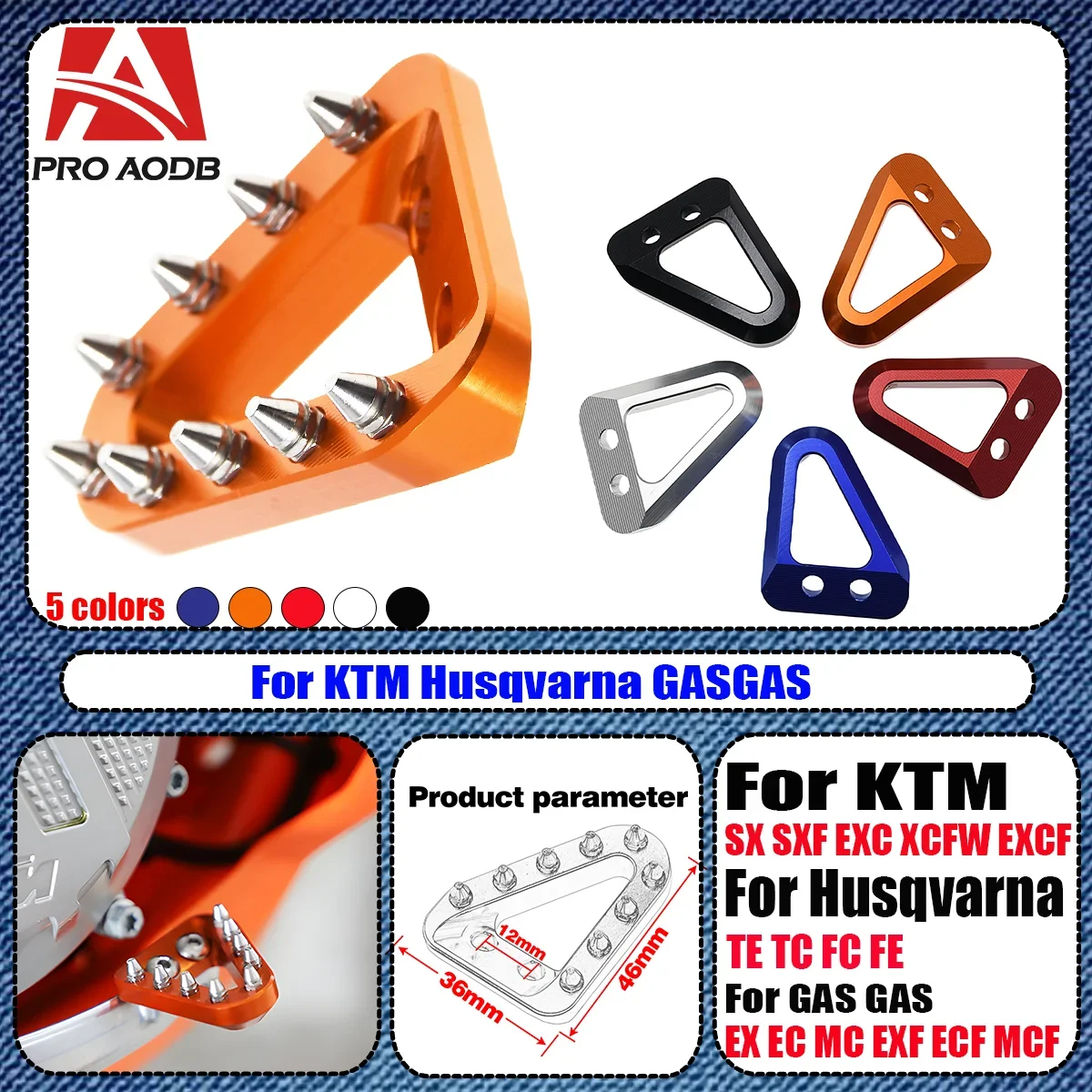 

For Husqvarna FC TC KTM Motorcycle CNC Rear Brake Pedal Step Plate Tip EXC EXCF SX SXF XC XCF XCW XCFW TPi SIX DAYS 125-500cc