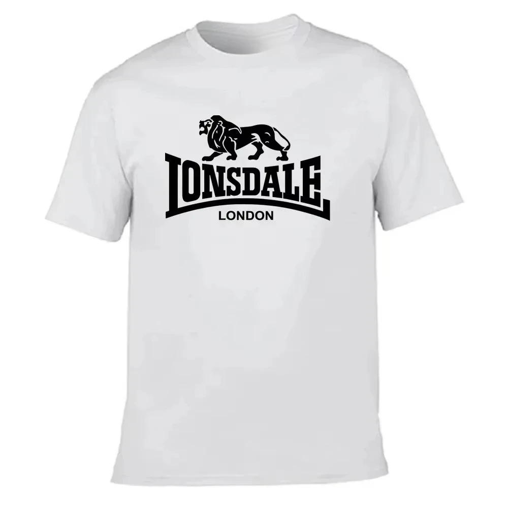 مبيعات الصيف الساخنة الأسد Lonsdale الكلاسيكية الجرافيك الطباعة الرجال والنساء تي شيرت غير رسمي يا طوق ملابس للرجال عالية الجودة