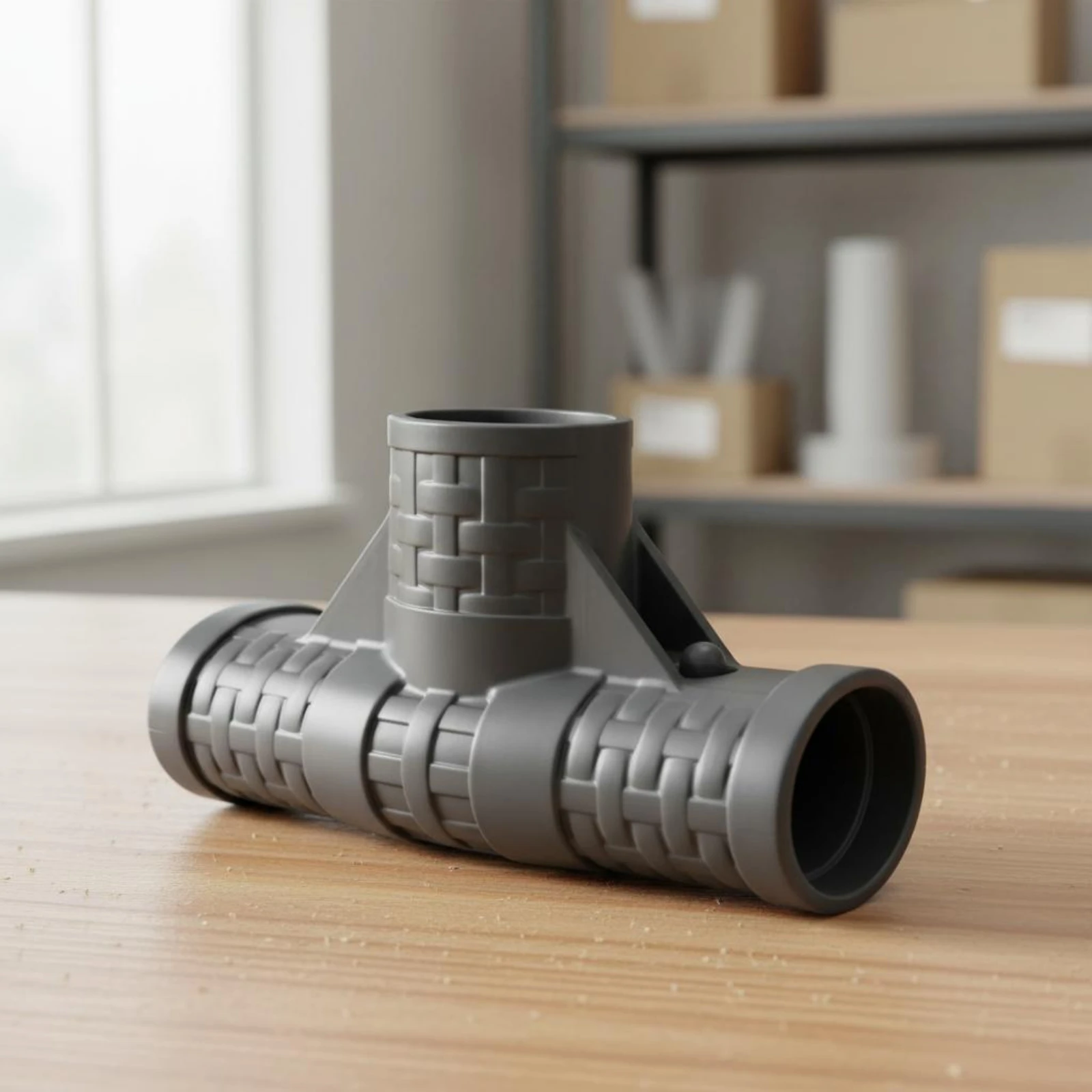Plastic Pool Frame Connector Molded T-Shaped Pool Connector Outdoor Equipment Dark Gray Stable Support