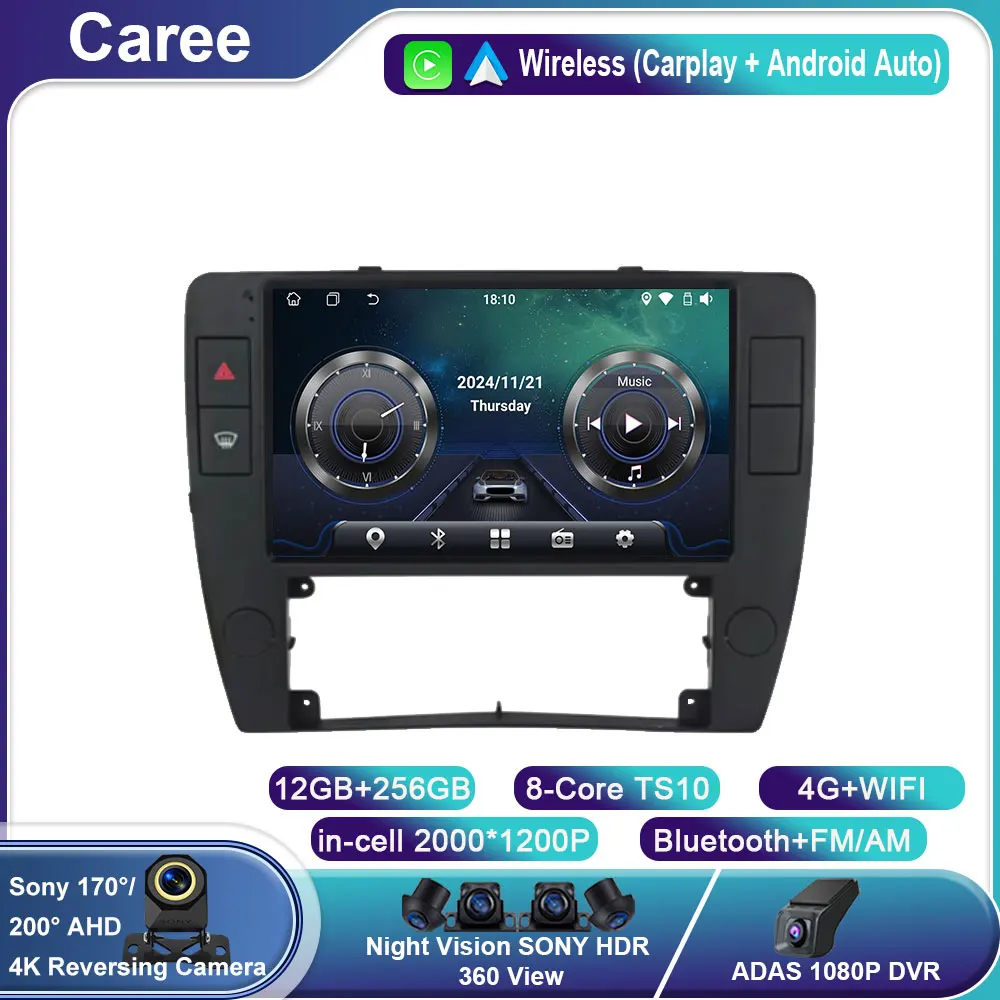 

Android 14 Autoradio Carplay Car Radio For Passat B5 2000 2001 2002 2003-2005 Auto 4G Multimedia GPS Player DSP Navigation WIFI