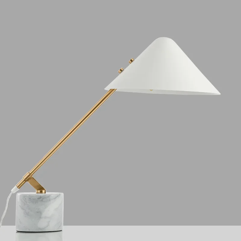 Simple study marble table lamp, Nordic living room bedroom, reading table lamp