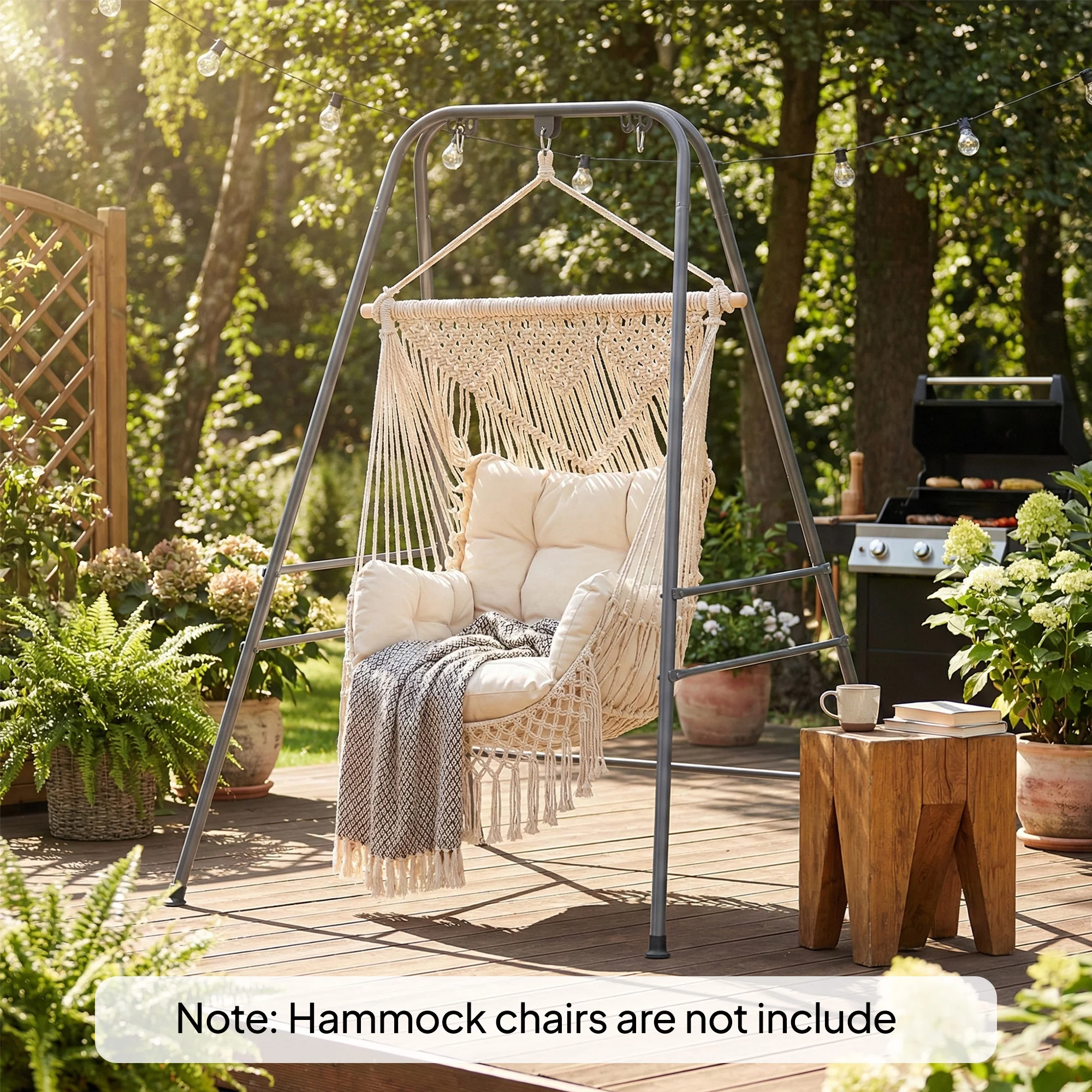 Hammock Chair Stand, Heavy Duty Hanging Chair Stand, Grey