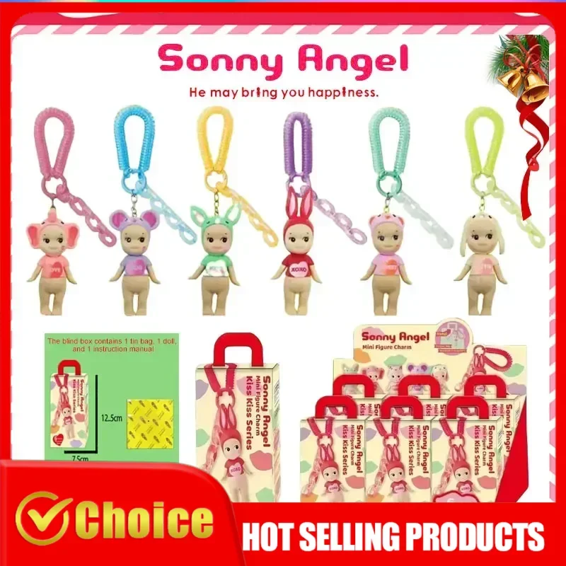 

Sonny Angel Blind Box Angel Kiss Keychain Series Mystery Keychain Cute Mini Figure Charm Birthday Gift for Girls Kids