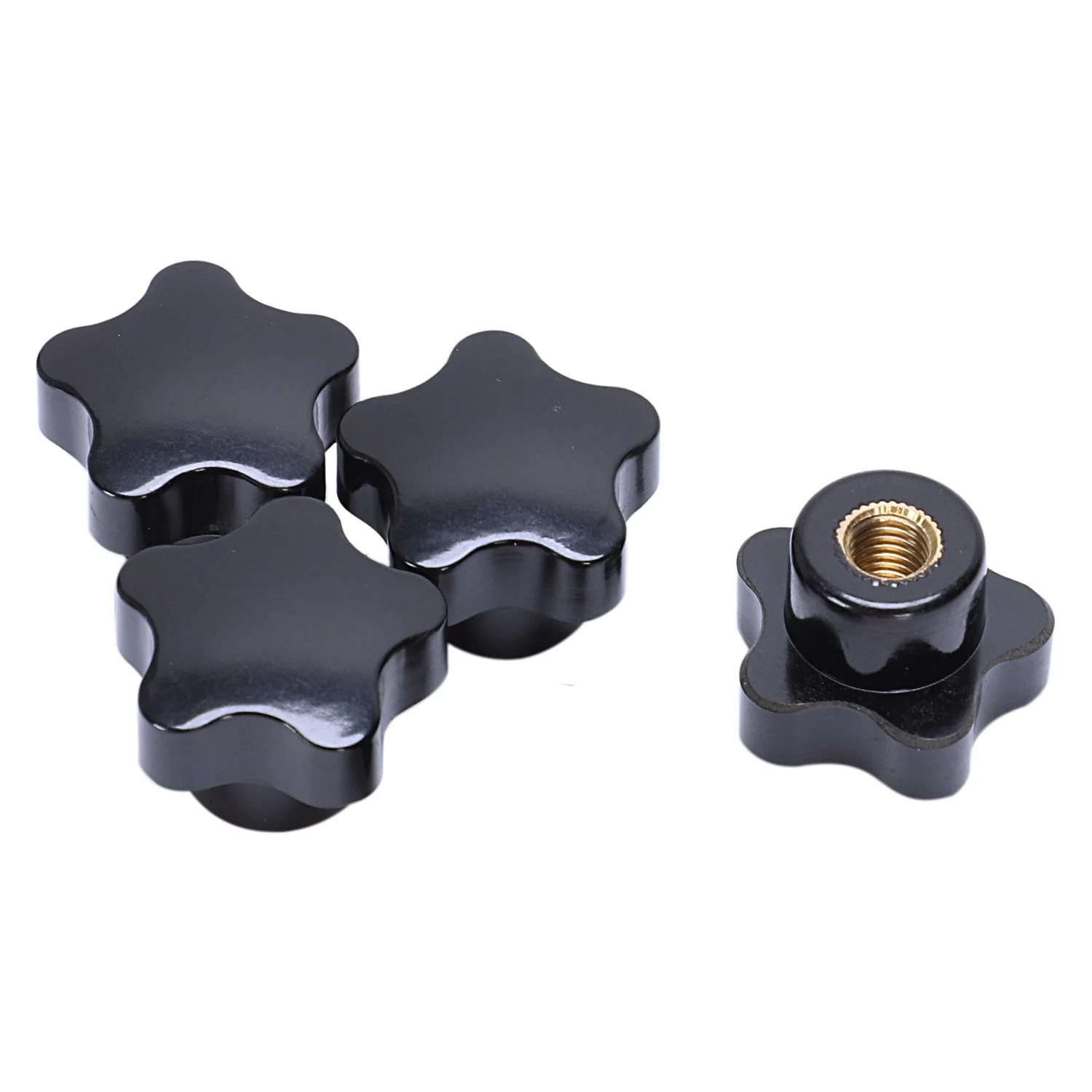 A74U 5Pcs M8 Female Thread 32mm Star Head Clamping Nuts Knob Grip Handle