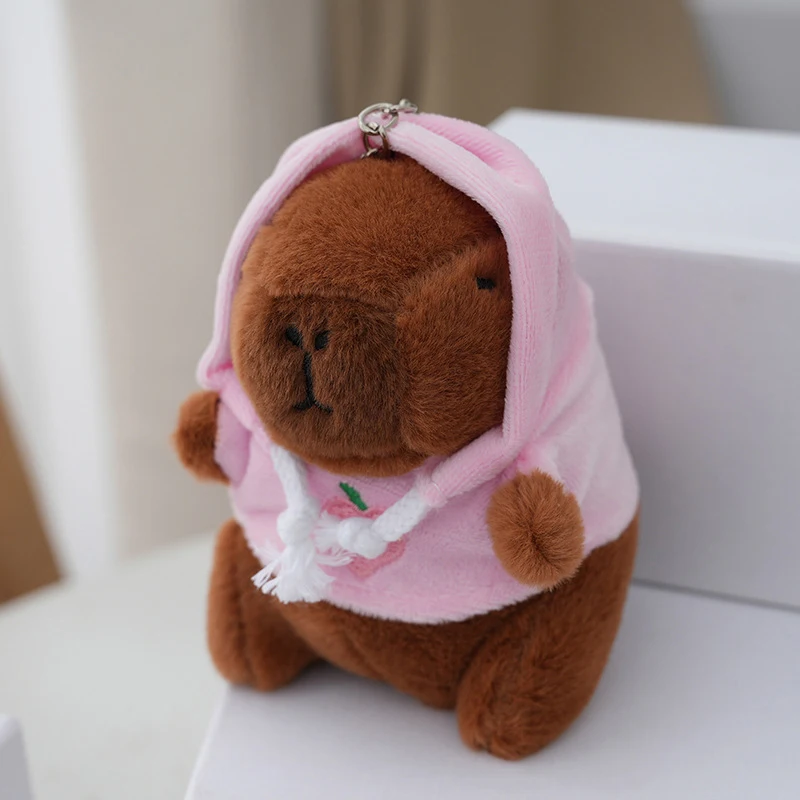 Llavero colgante de dibujos animados Capybara, muñeco de juguete de felpa, adornos colgantes para bolso, llavero Kapila, muñeca colgante para coche, adornos para muñeca de escritorio