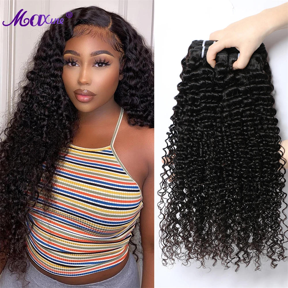 

Deep Curly Human Hair Bundles Brazilian Remy Curly Bundles 100% Human Hair Weaving 1/3/4 Bundles Deal Nautral Hair Extensions