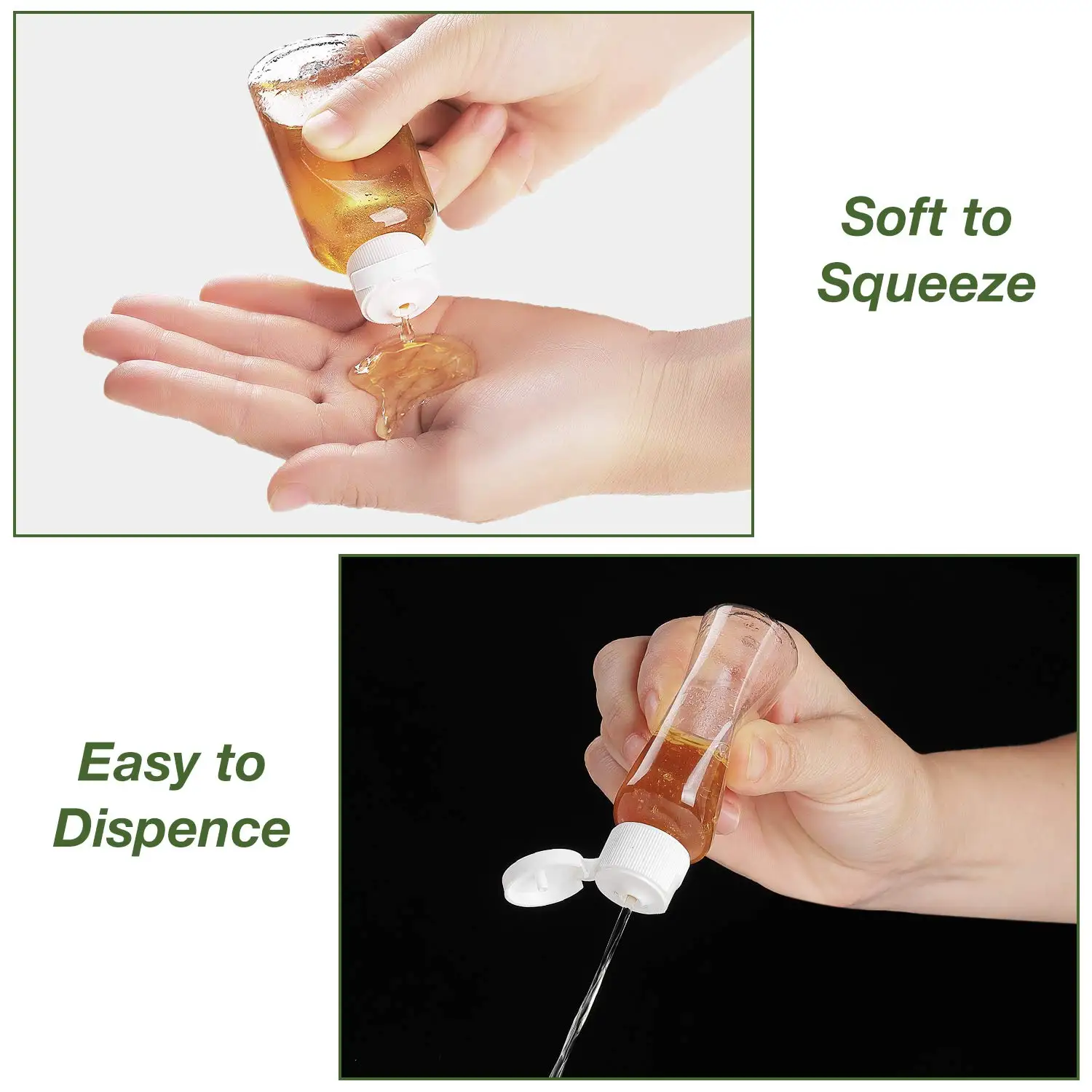 12 パック 1.7 オンス/50 ミリリットルプラスチック空ボトルクリアトラベルコンテナトラベルサイズボトルフリップキャップ付き絞り可能な詰め替えトイレタリー