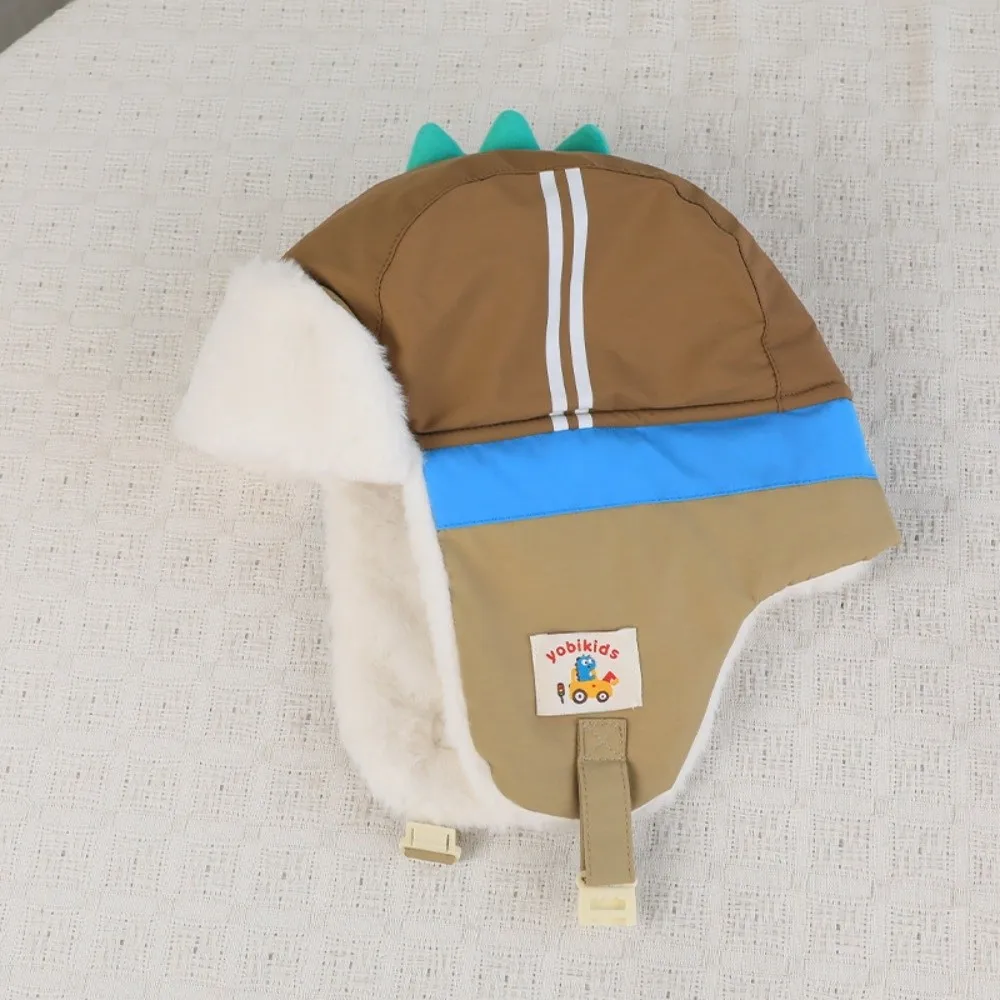 Cute Polyester Cartoon Trapper Hat Thick Ear Protection Dinosaur Winter Hat 49-55CM Warm Kids Earflap Hat Cold Weather