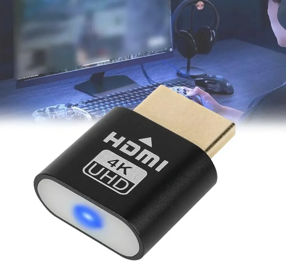 4K HDMI Virtual Display Adapter Streaming Device Virtual Display High-Resolution Wireless Display Adapter Emulator Dummy Plug