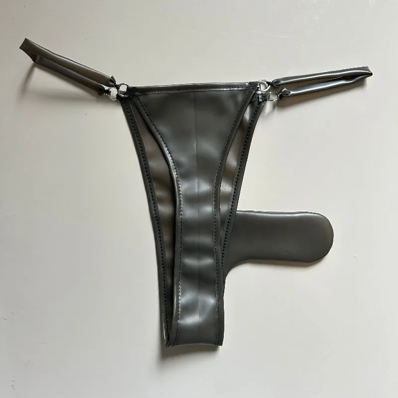 Plus size masculino látex nadar briefs sexy gloss deslizamento gay longo pênis bulge grande bolsa roupa interior fetiche sólido macio brilhante tronco calcinha