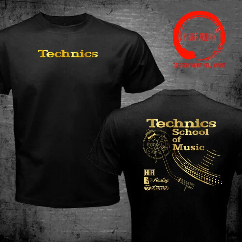 Vintage Deejay Shirt Long Play tshirt Technics School of Music T Shirt Men Retro DJ Music T-shirt Hot Sale Fashion Top Tee Shirt