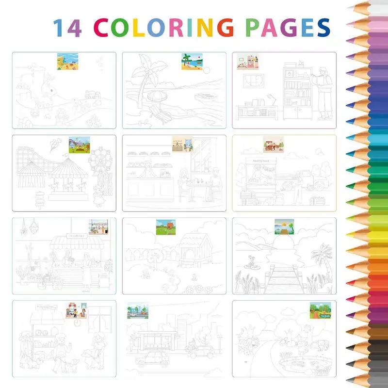 Sticker Activity Book Fun Scene Sticker Book For Children Spirally Bound Preschool Learning Toy For Birthday Children's Day And