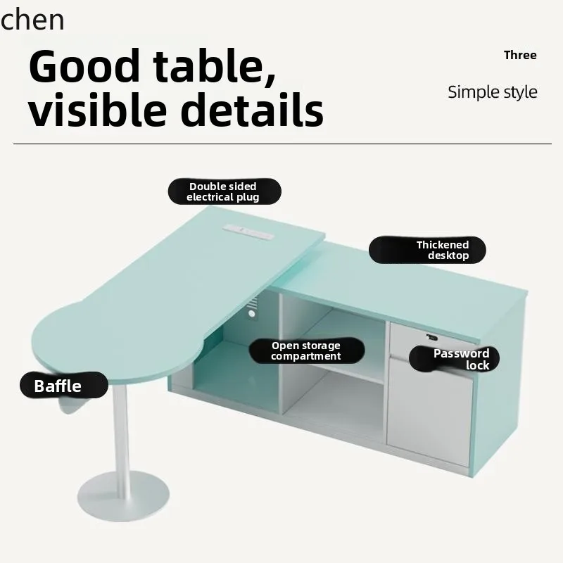 HXL Dopamine Fashion Diagnostic Table with Backboard L-Shaped Desk