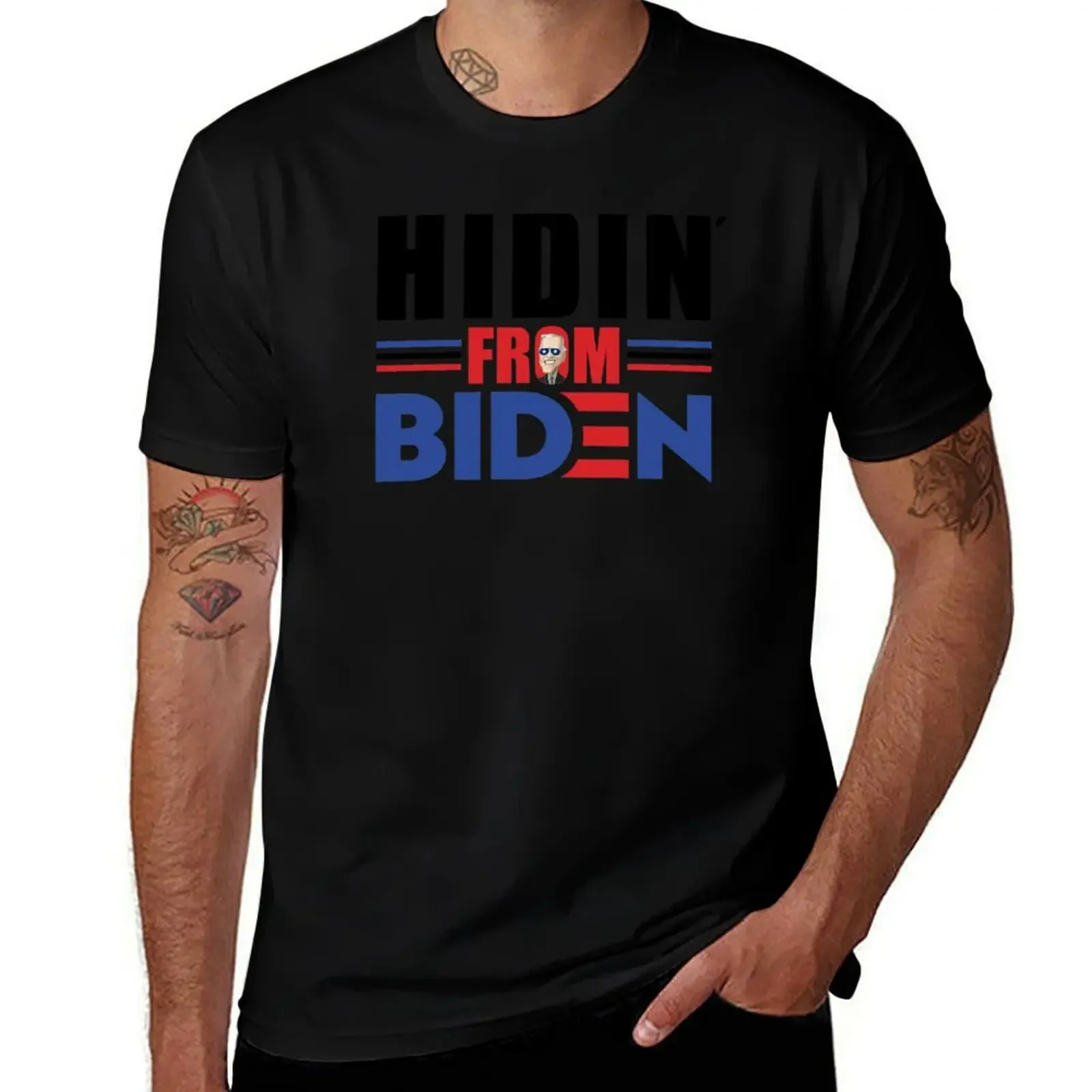 Hidin From Biden T-Shirt quick-drying anime t shirts anime figures men t shirts