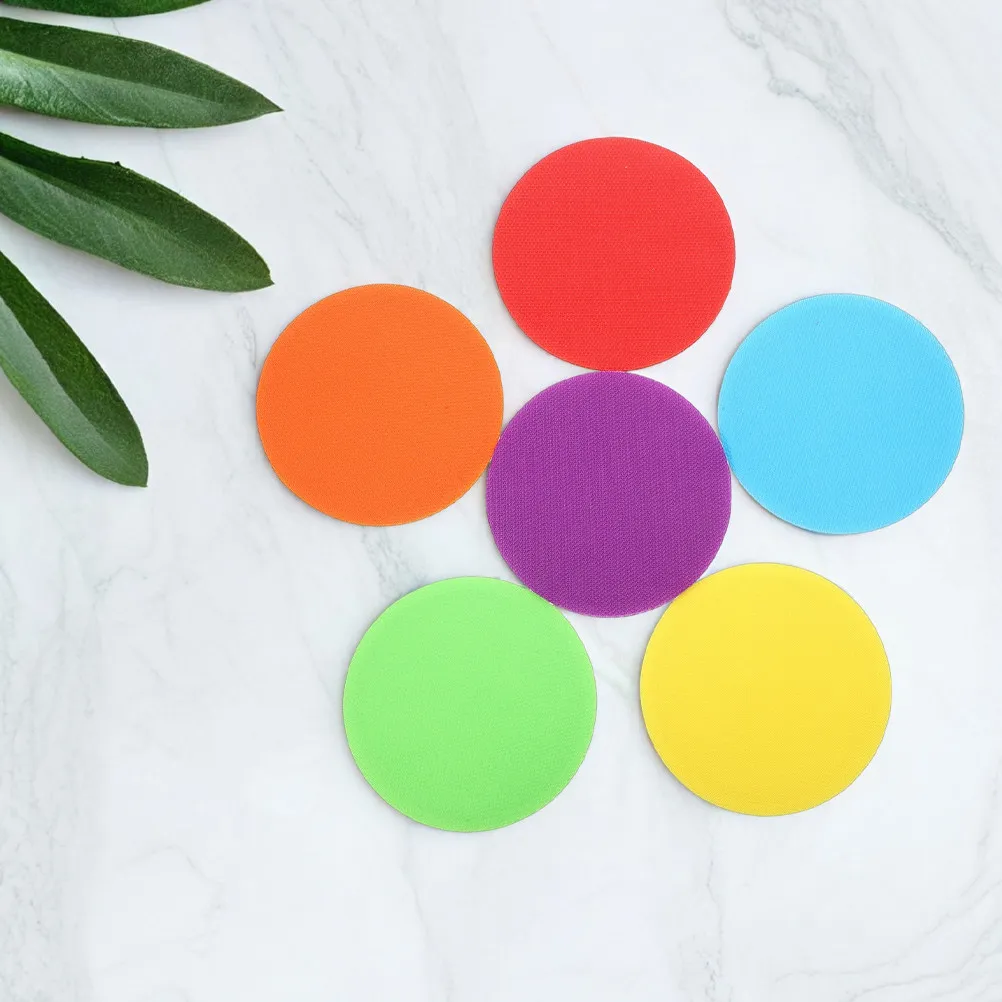 

40 шт. круглых ковровых маркеров с креплением на липучке, разноцветные напольные метки для разметки в классах