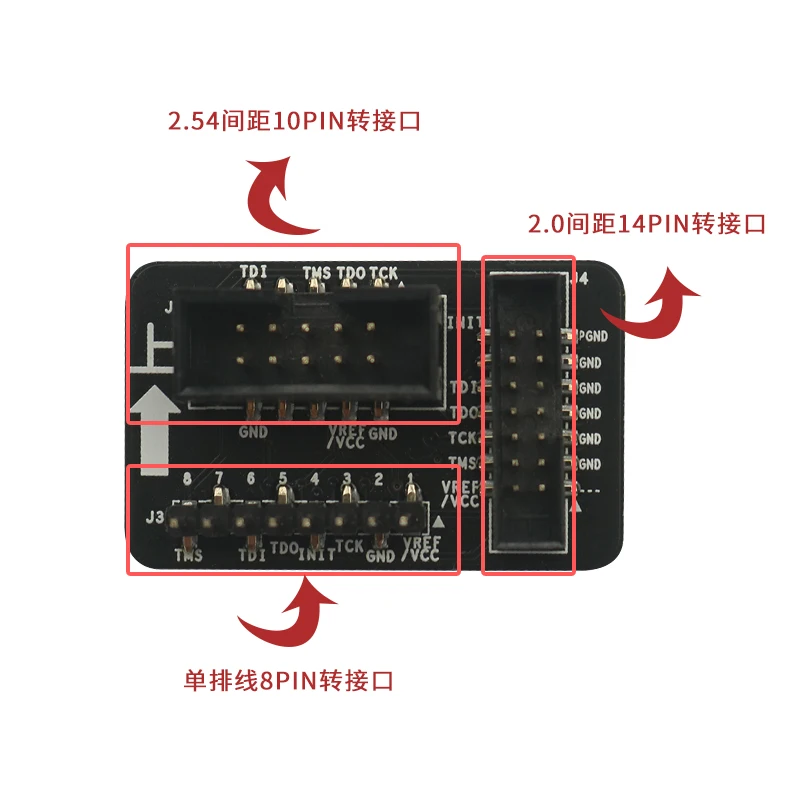 Xilinx downloaderadaptador placa jtag cabo vermelho original dedicado placa adaptador 2.54mm 2.0mm 6p 8p 10p 14pin flywire padrão