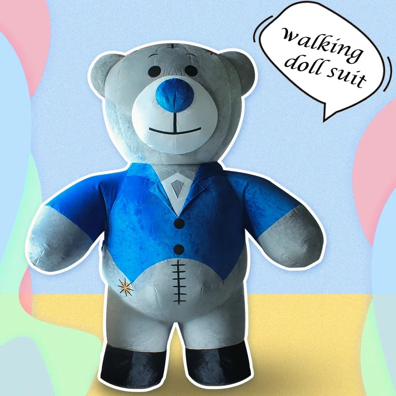 Saygo Inflatable bear Mascot Costume for Wedding Adult Cosplay Mascot Costume Animal Funny Costume Tuxedo Bear