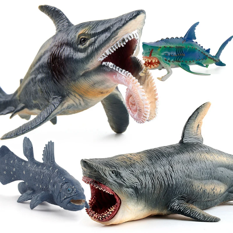 Savage Ocean Sea Life Helicoprion Goblin Shark Megalodon ปลาวาฬ Action Figure Aquarium ปลาใหญ่สัตว์ของเล่นสำหรับของขวัญเด็ก