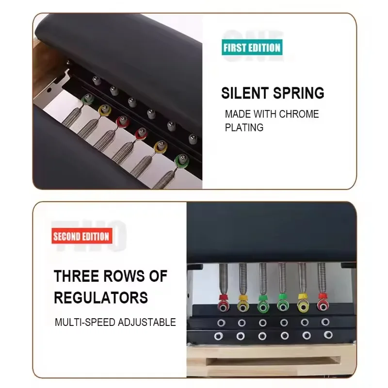 YTYIN Maple Wood Home Comercial Durável Dobrável Pilates Reformer Núcleo Cama Equipamento de Pilates Máquina reformadora