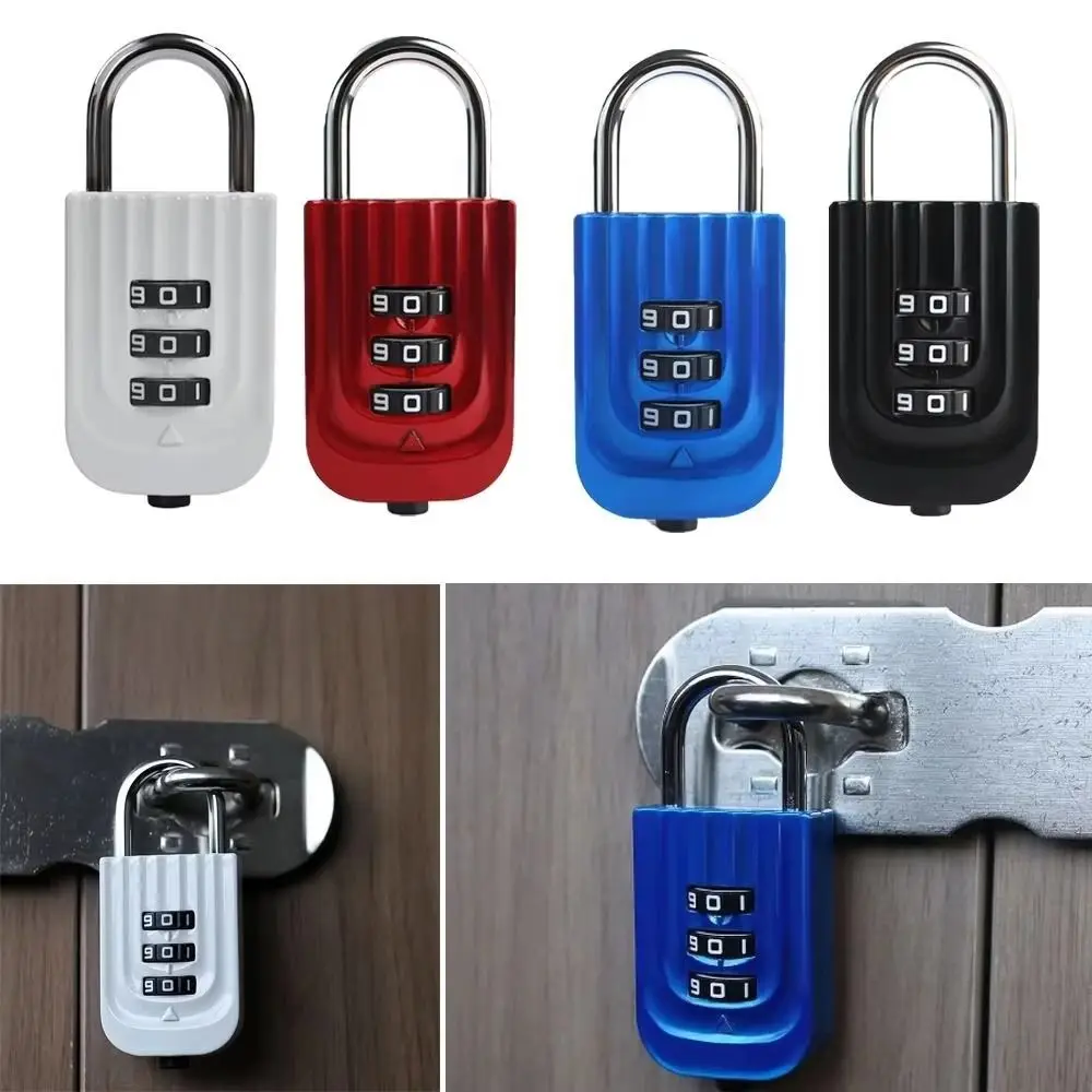 Zinc Alloy Body Resettable Combination Padlock Electroplated Steel Shackle Solid Zinc Alloy Code Lock Compact Lightweight