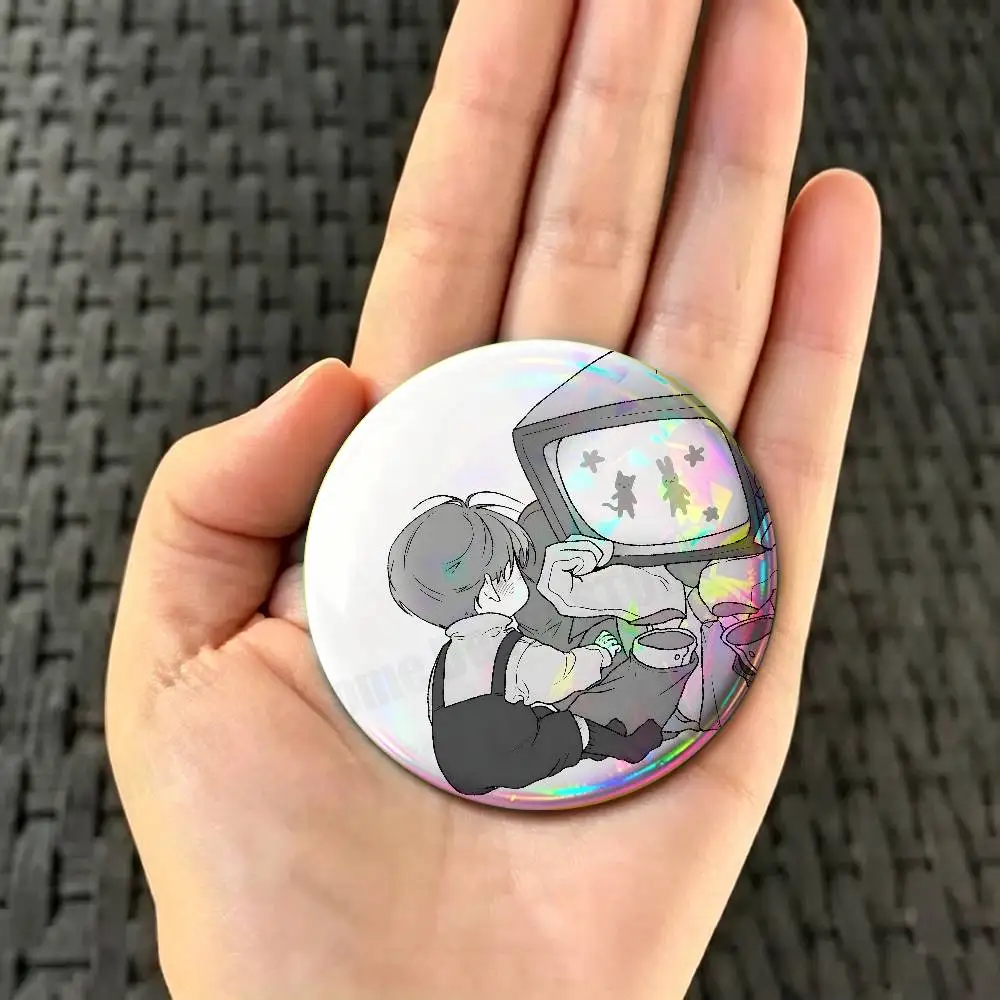 K-Kim Soleum GSGW Ghost Story Office Worker Round Pins Cartoon Brooches Stylish Ornament Badge for Backpack Accessorys Gifts