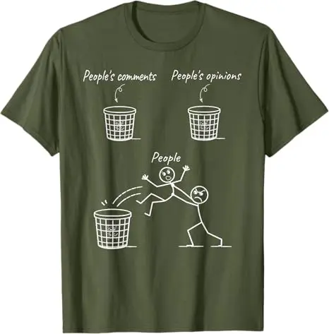 Stick Figure Joke Sarcastic Anti Social Shirt Ignore People T-Shirt Y2k Funny Line Art Drawing Joke Meme Apparel Men Clothing