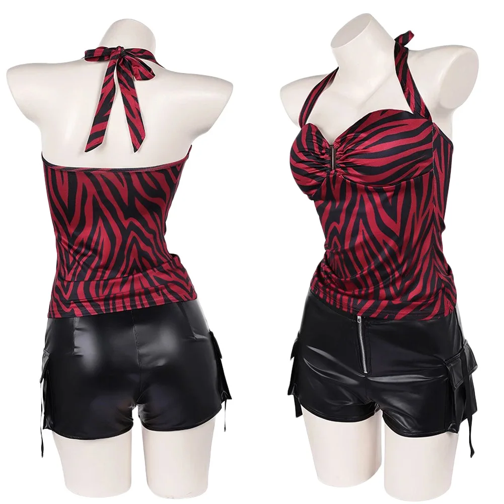 2026 Movie Obsession Nikki Cosplay Costume Red Top Black Shorts Clothes Outfits Halloween Roleplay Uniform Carnival Party Suits view 2