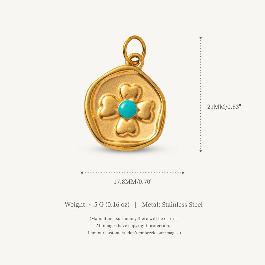 Edelstahl Einfache Elegante Frische Herzförmige Blumen-Stern-Anhänger Charms für DIY-Schmuckherstellung – Detail 5