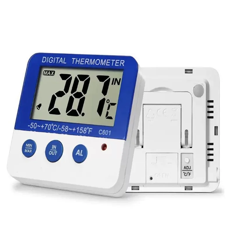 Termometro digitale per frigorifero con display LCD con allarme e termometro digitale per congelatore a temperatura massima minima per interni ed esterni ﻿