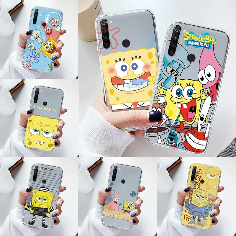 For Cover Redmi Note 8 Capa 8T 8 Pro Cute Case SpongeBobs SquarePants Patrick Stars?Fundas TPU Soft Clear Coque For Redmi Note8