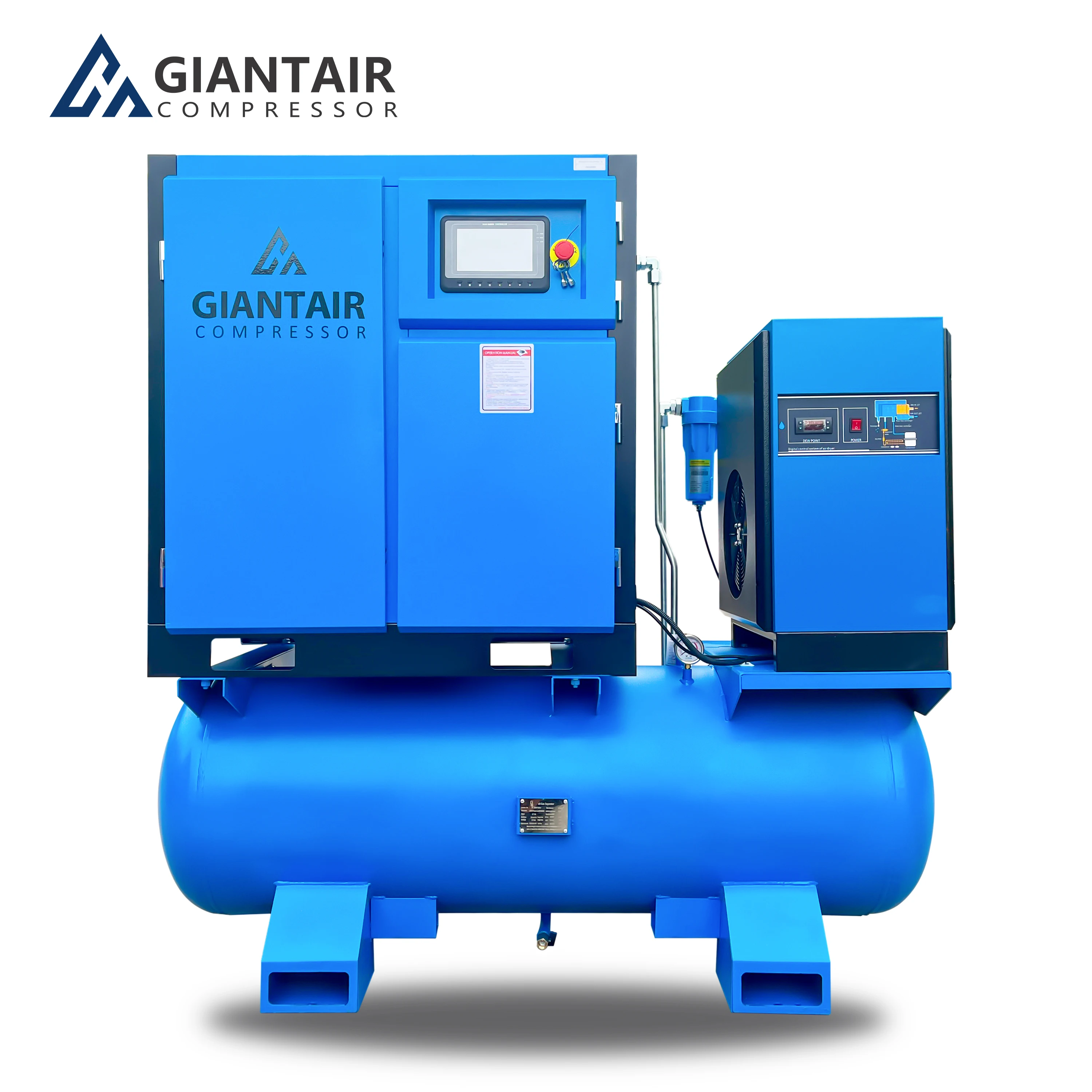 GiantAir Industrial air Compressor 11kw 15 11 kw 15 8 bar 8bar Rotary Screw air Air-compressors for Fiber