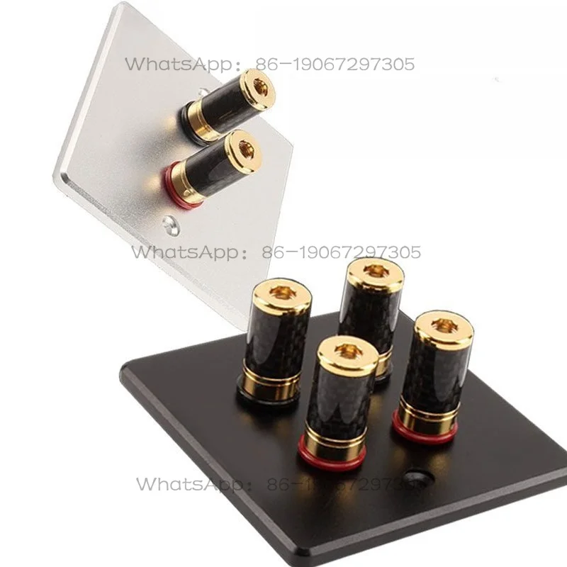 Audio Terminal Socket Carbon Fiber Speaker Junction Box 86 Type Panel