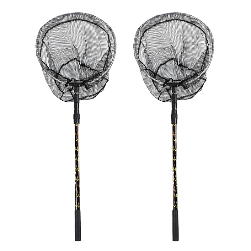 

2Pcs 170Cm Retractable Telescoping Aluminum Alloy Foldable Fishing Brail Landing Net Pole Tackle