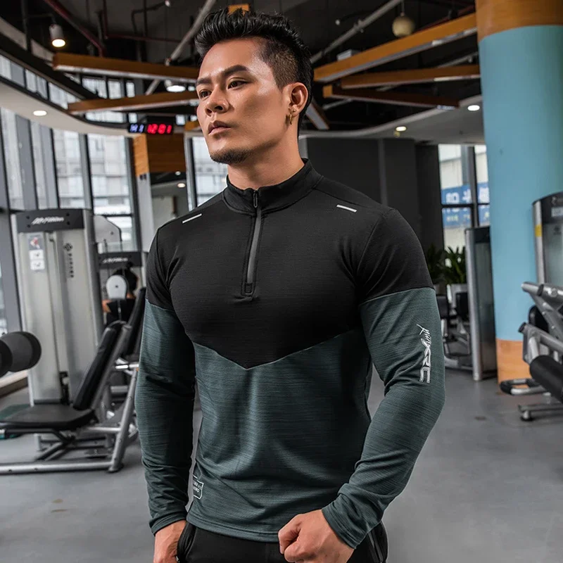 Dry Fit Compression Shirt Men Rashgard Fitness Long Sleeves Running Shirt Men Gym T Shirt Football Jersey Sportswear Sport Tight