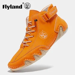 Flyland Damskie buty Chukka Casual Ręcznie robione skórzane buty Retro Brytyjska codzienna praca Biuro Kobiece botki do kostki