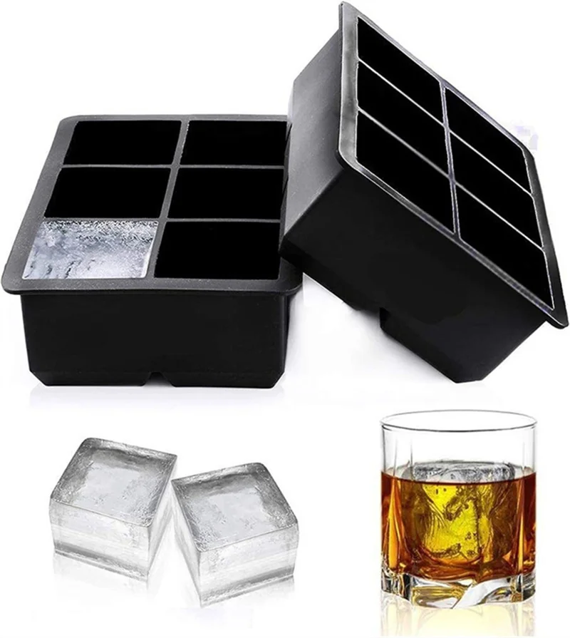 Grid Big Ice Food Mold Giant Jumbo Large Food Grade Silicone Ice Cube Square Tray Mold DIY Ice Maker Ice Cube Tray