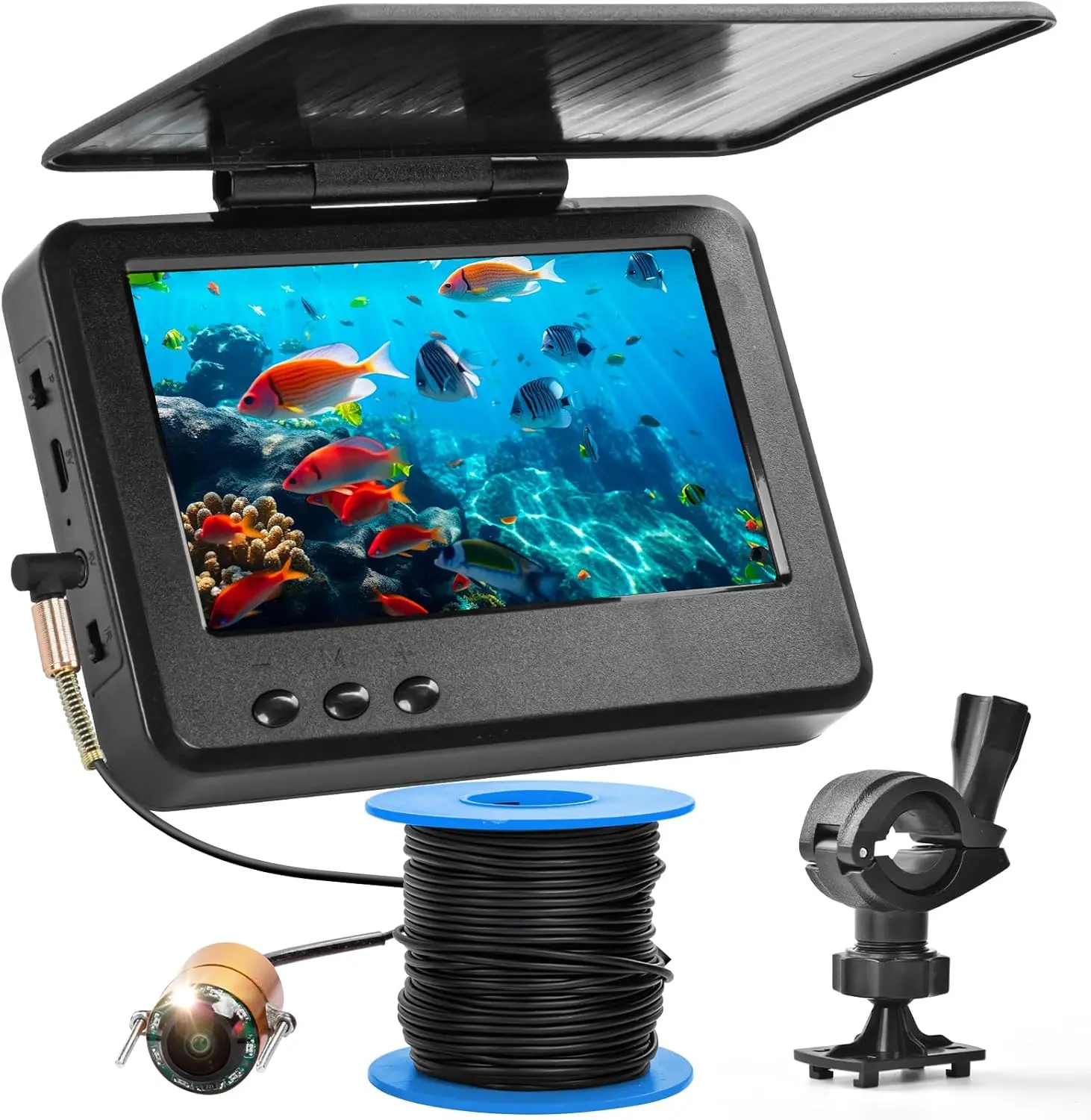 

Камера для подводной рыбалки 15 м, портативная камера для рыбы, 8 ИК-светодиодов, инфракрасный эхолот ночного видения, водонепроницаемость IP68, 4,3 дюйма