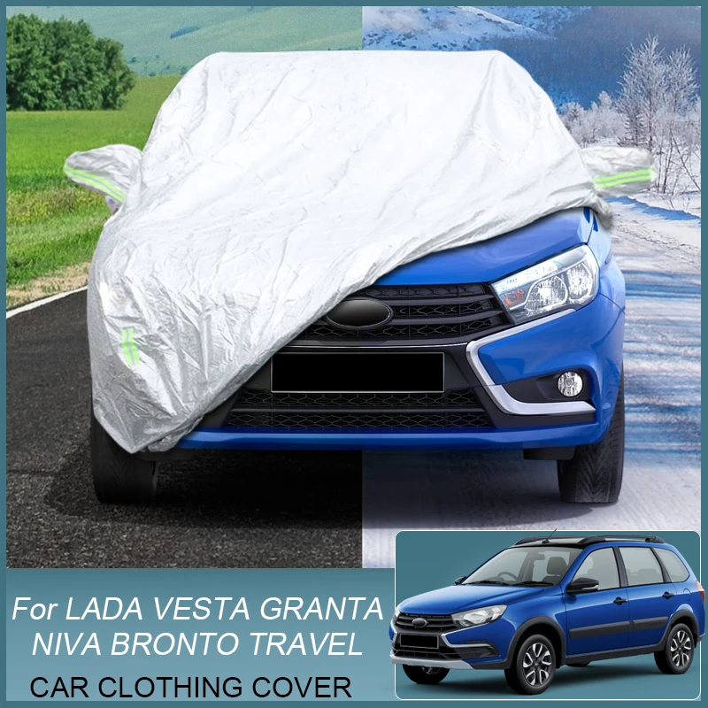 

Car Cover Rain Frost Snow Dust Waterproof For LADA Granta Cross Hatchback Vesta Sedan SW NIVA Bronto Travel Auto Anti-UV Cover