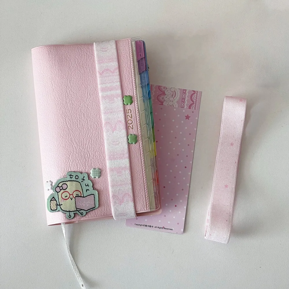 INS Double-sided Pattern Design Notebook Straps Adjustable Star Decor Elastic Strap Notebook Tie Straps Students