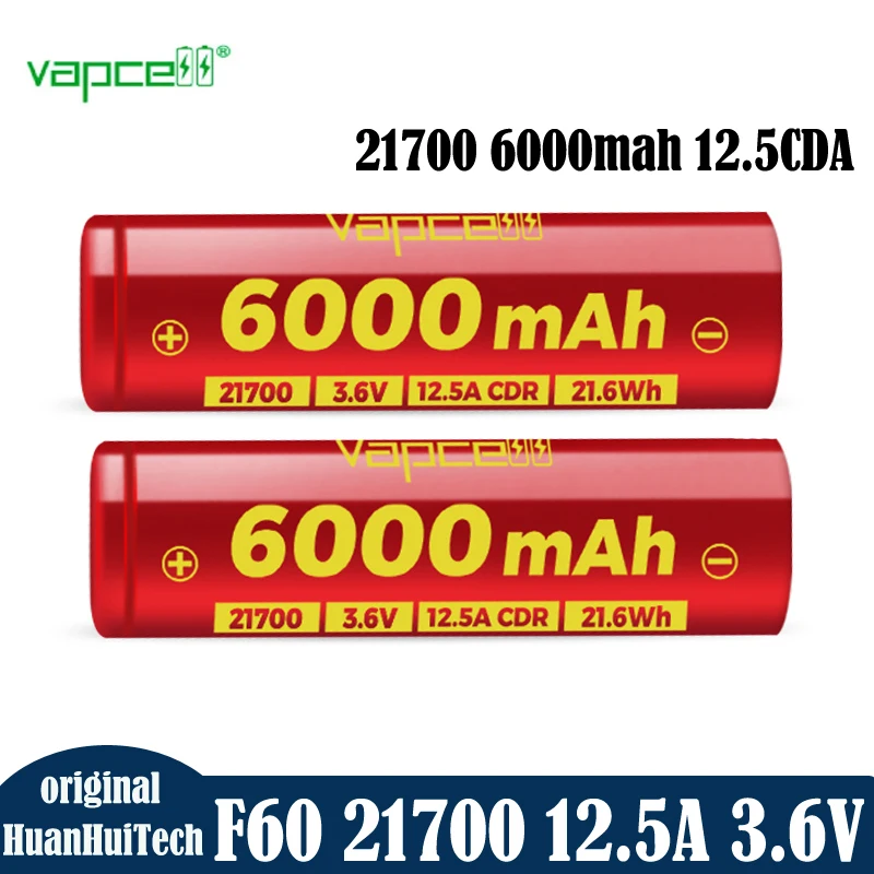 Nowe akumulatory litowe 21700 oryginalny Vapcell F60 INR 21700 6000mah 12.5A 3.6V bateria do dronów