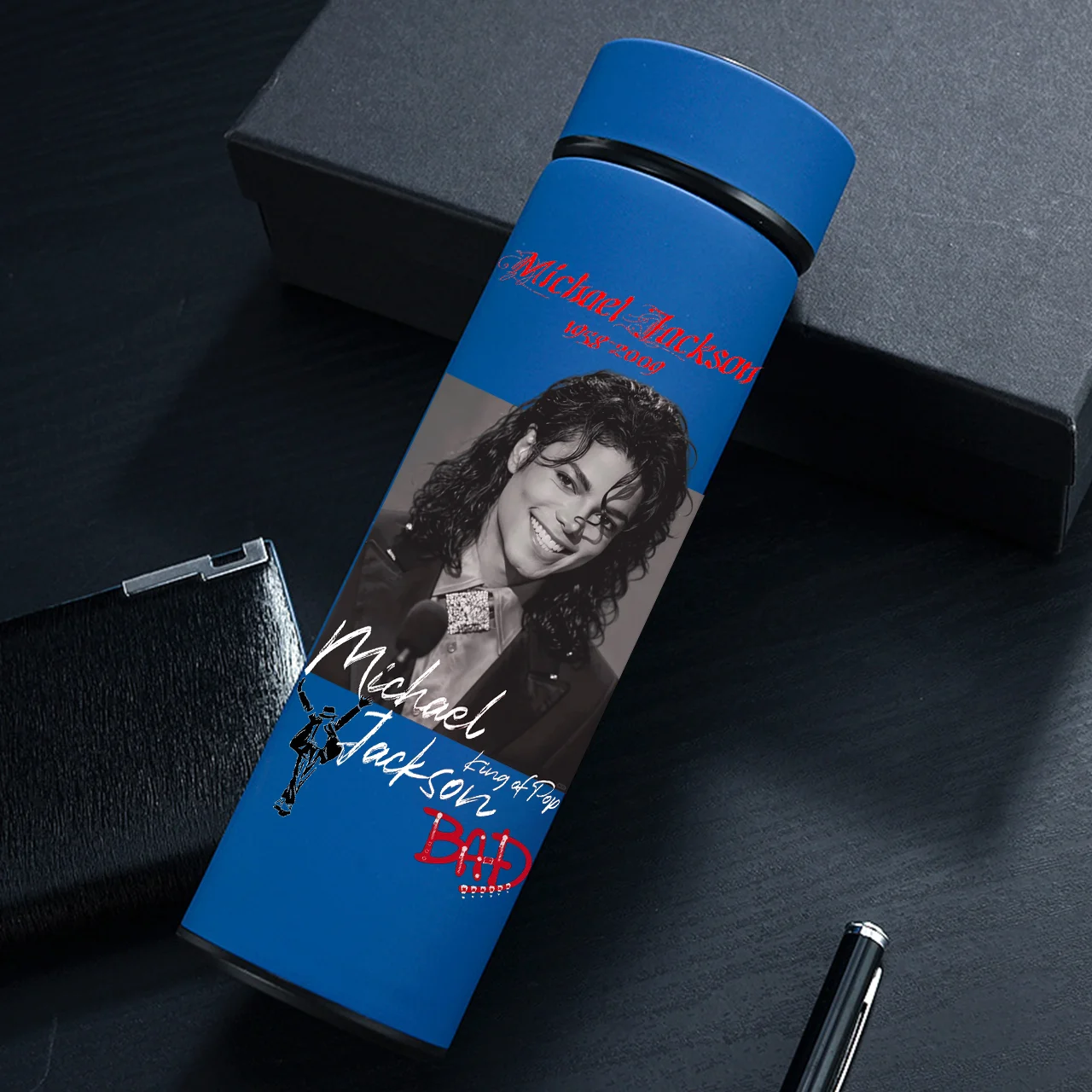Thermos MJ Memorial 500ML Michael Jackson, tasse isotherme en acier inoxydable, bouteille thermos divisée, tasse isolée sous vide pour l'extérieur, cadeau pour les fans