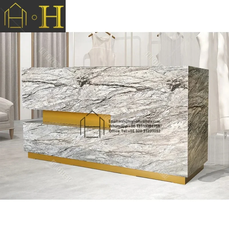 custom.Luxury Showcase Marble Jewelry Showroom Counter Cashier Counter Jewelry Display Jewelry Counter