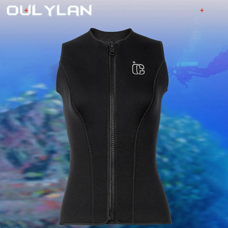 

Oulylan 3mm Neoprene Thermal Women Wetsuit Versatile Canoeing Workout Adults Diving Vest Comfortable Front Zipper Tops Swimsuit