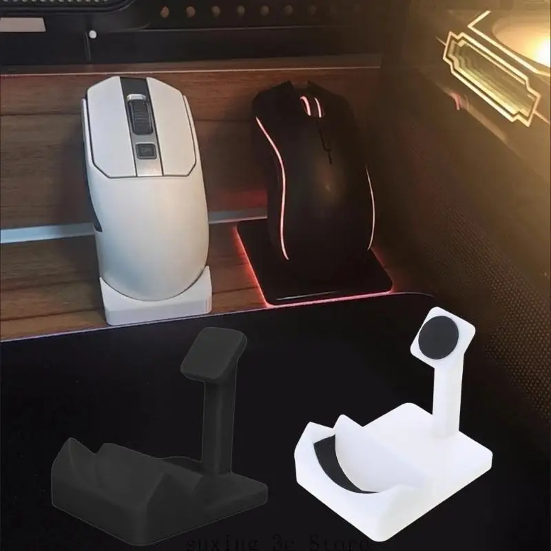 

E8BE Plastic Mouse Holder AntiSlip Ensures Stability Easy to Installs Mouse Bracket Holder for Office and Home