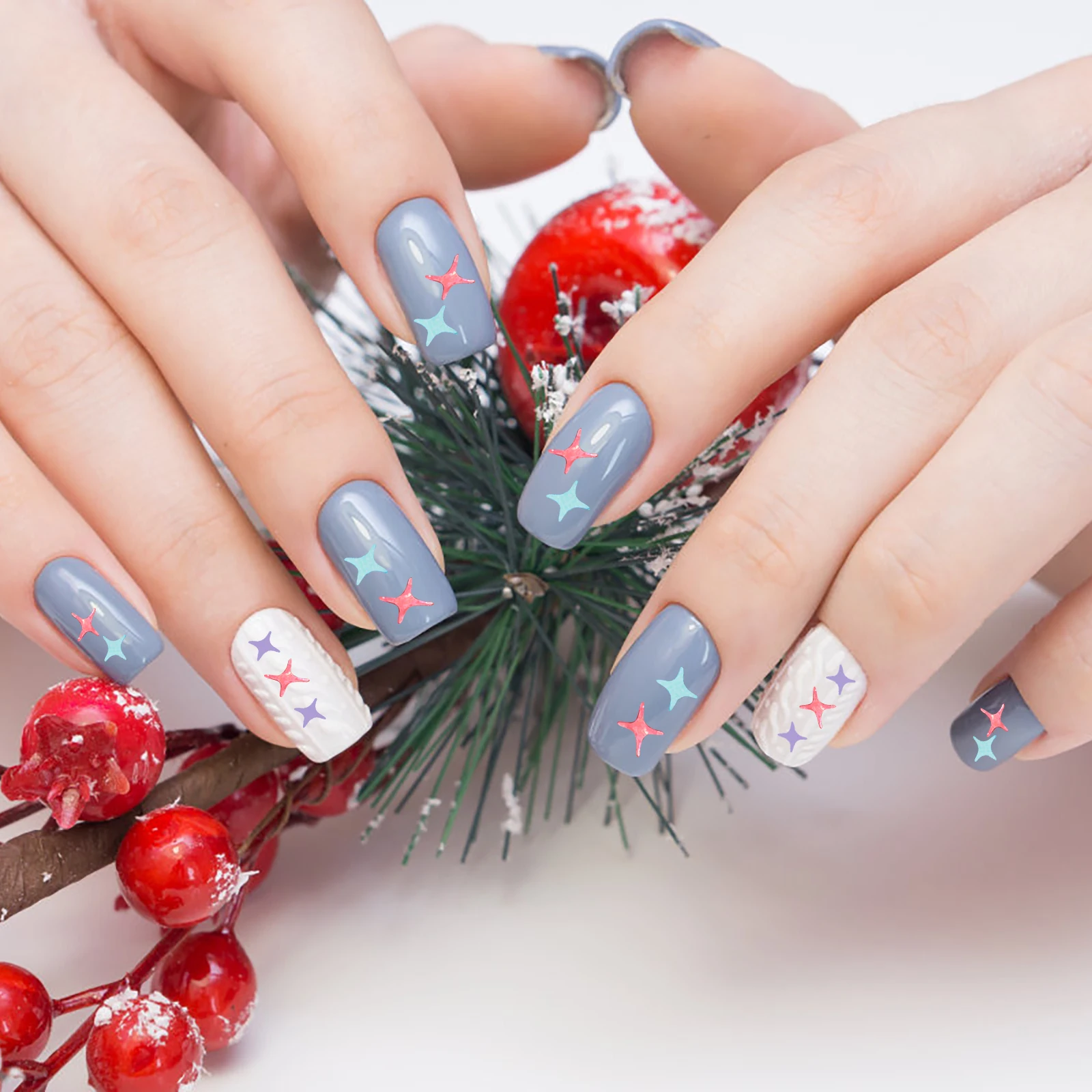 

2 Sets PVC Nail Glitter Powder Stickers 3D Confetti Sequins UV Gel Manicure Craft Paillette Nail Art Makeup